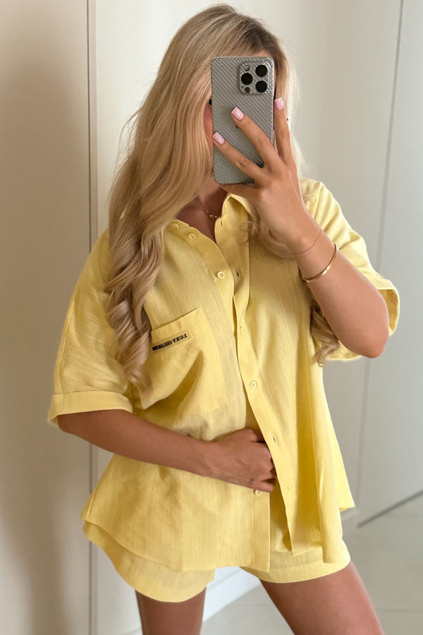 Dolce suit Shirt Shorts Linen Yellow