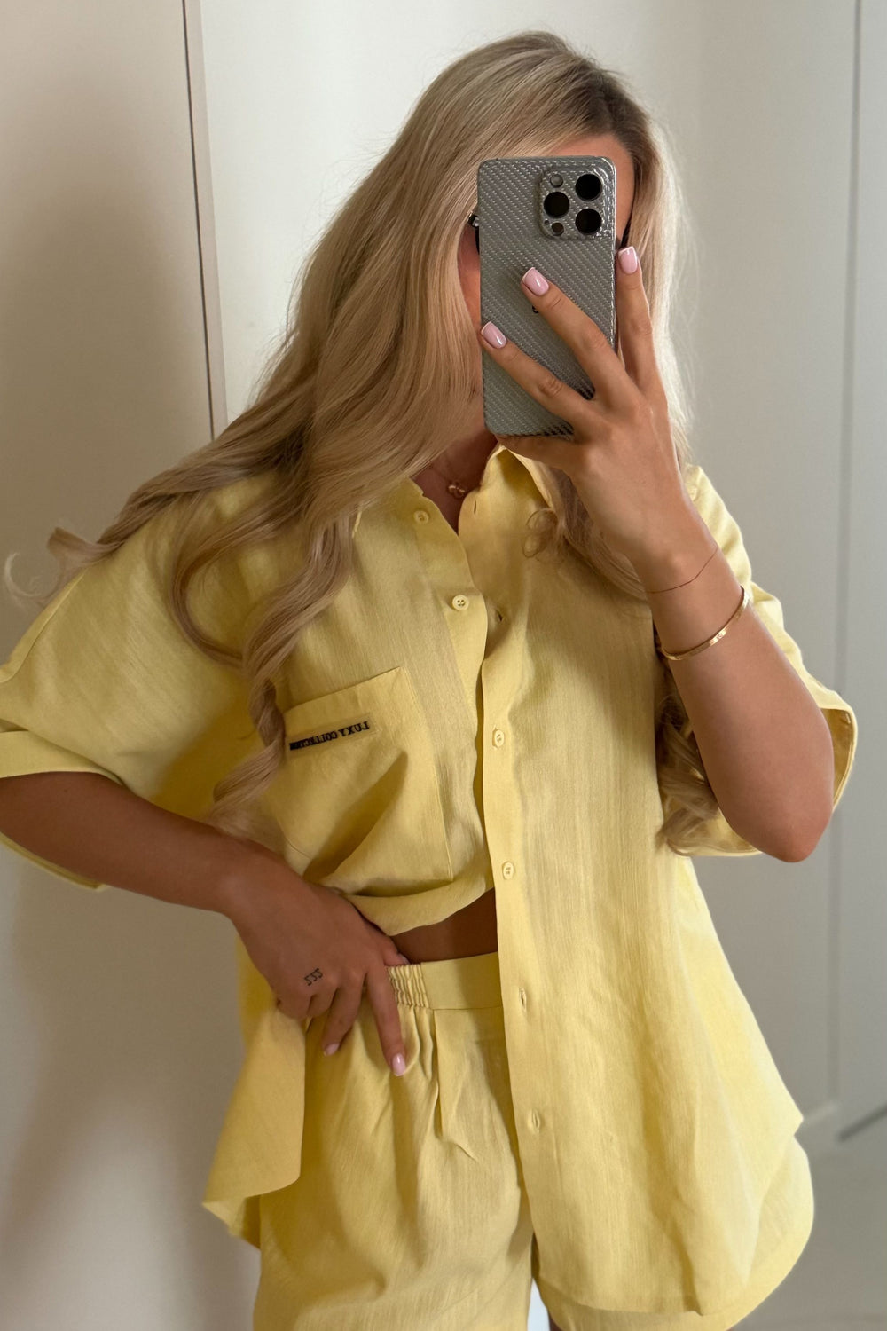 Dolce suit Shirt Shorts Linen Yellow
