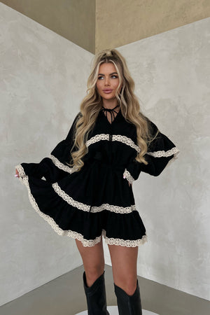 Mini Baby Dress Velvet  Black