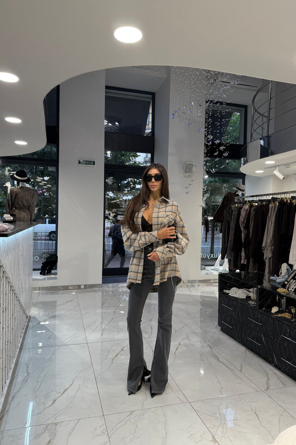 Shirt Plaid Foulard Gray
