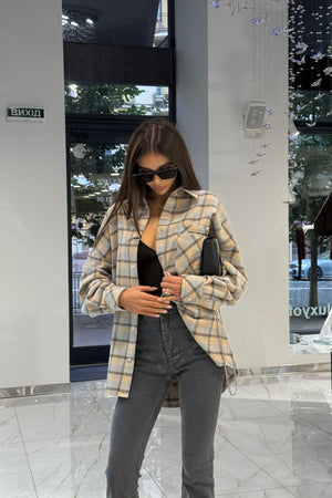 Shirt Plaid Foulard Gray