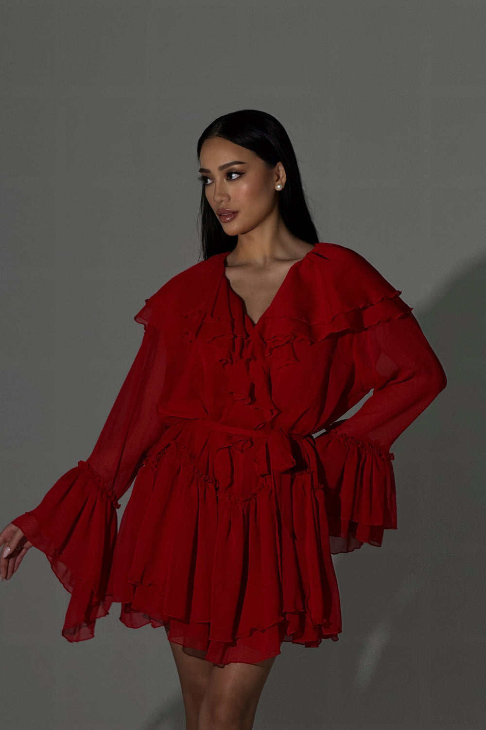 Dress Bianca Chiffon Red