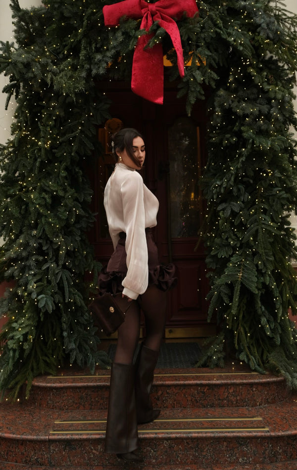 Organza blouse, beige