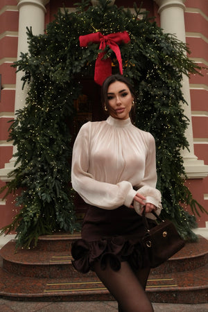 Organza blouse, beige