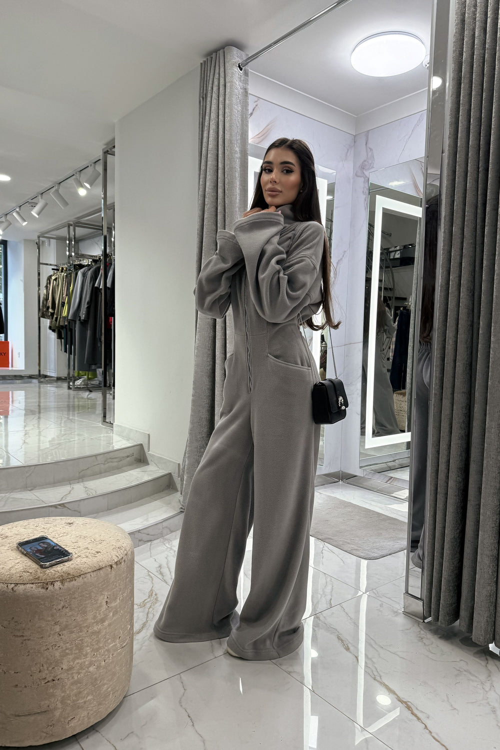 Fleece overalls Gray