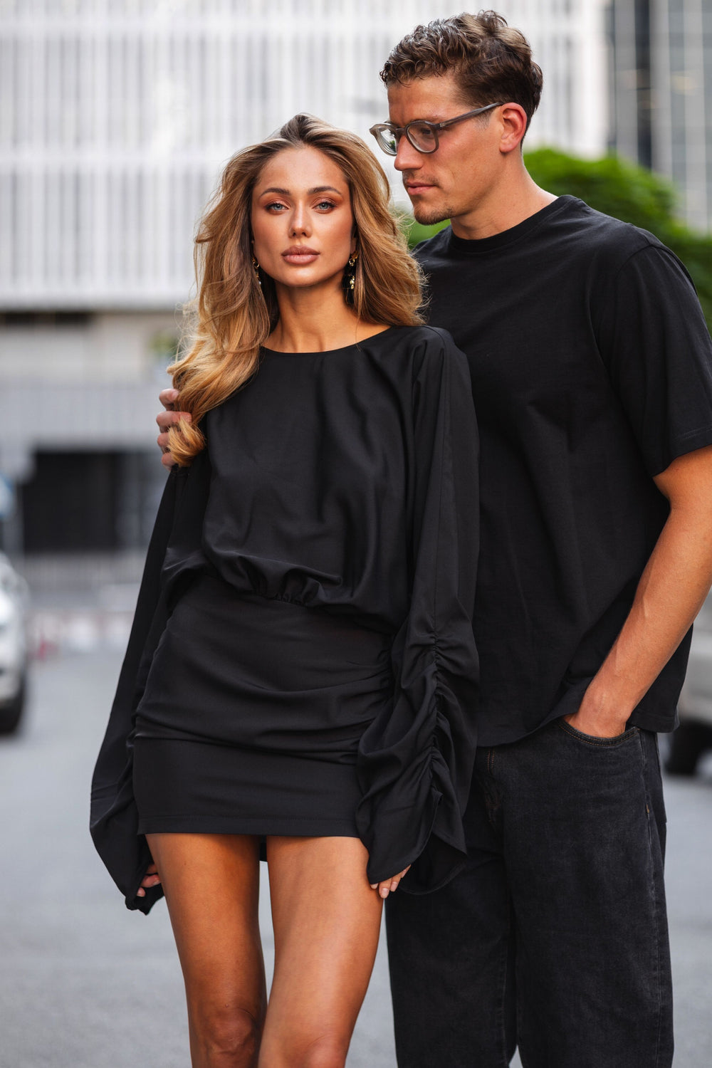 Dress Mini Athena Crepe French Black