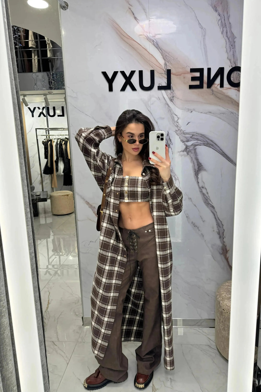 Midi Shirt Cardigan & Crop Top Set