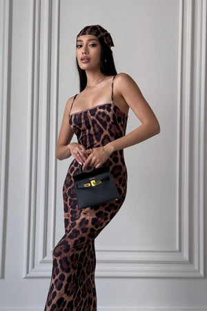 Luxi Leo Bandana Midi Dress – Crepe