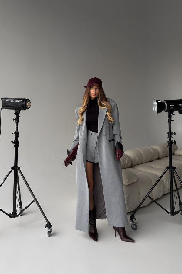 Пальто Аура Костюмка Люкс Сірий 