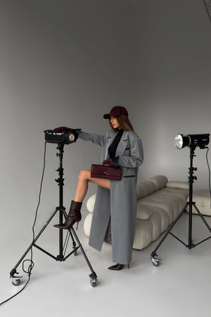 Пальто Аура Костюмка Люкс Сірий 