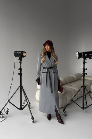 Пальто Аура Костюмка Люкс Сірий 