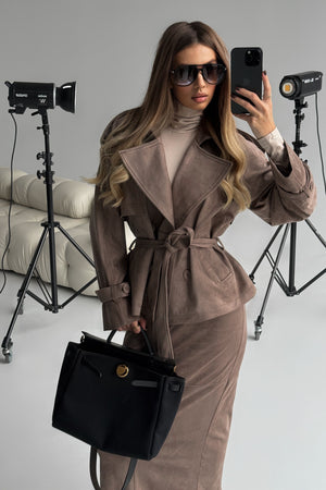 Тренч з біо замші Беж