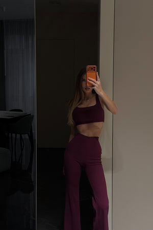 Three-piece suit made of fleece Burgundy