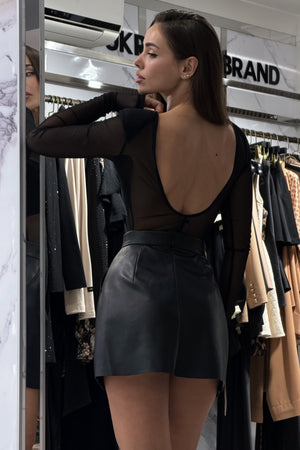 Trapeze skirt Eco Leather Black