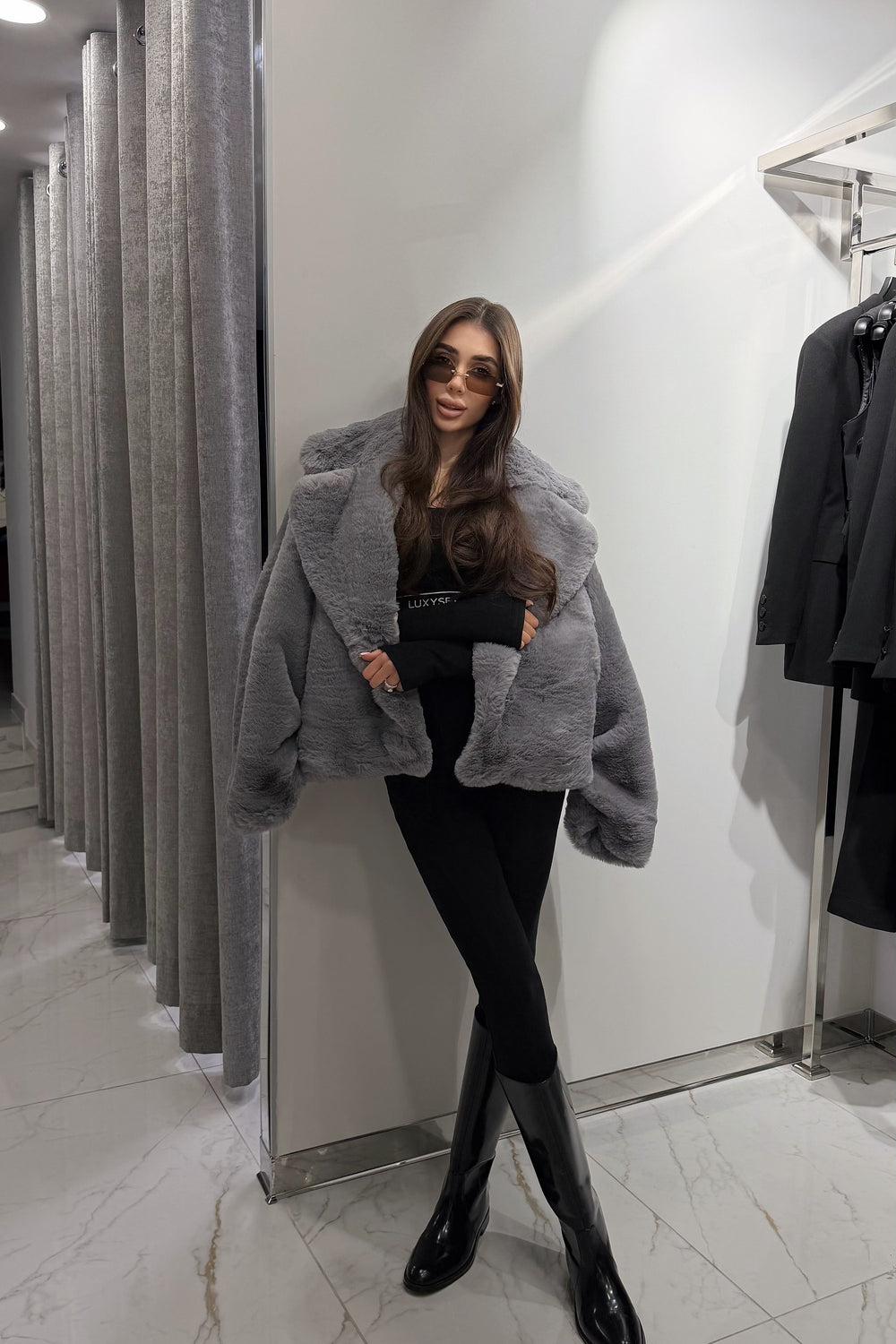 Luxi Set Fleece Suit Black