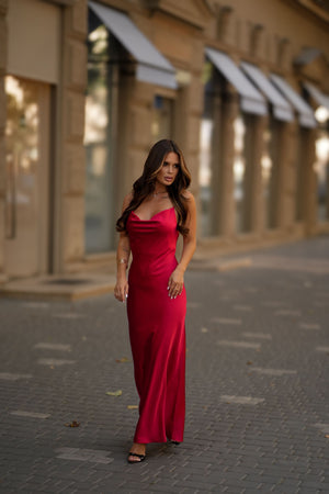 Dress combination Silk Midi Red