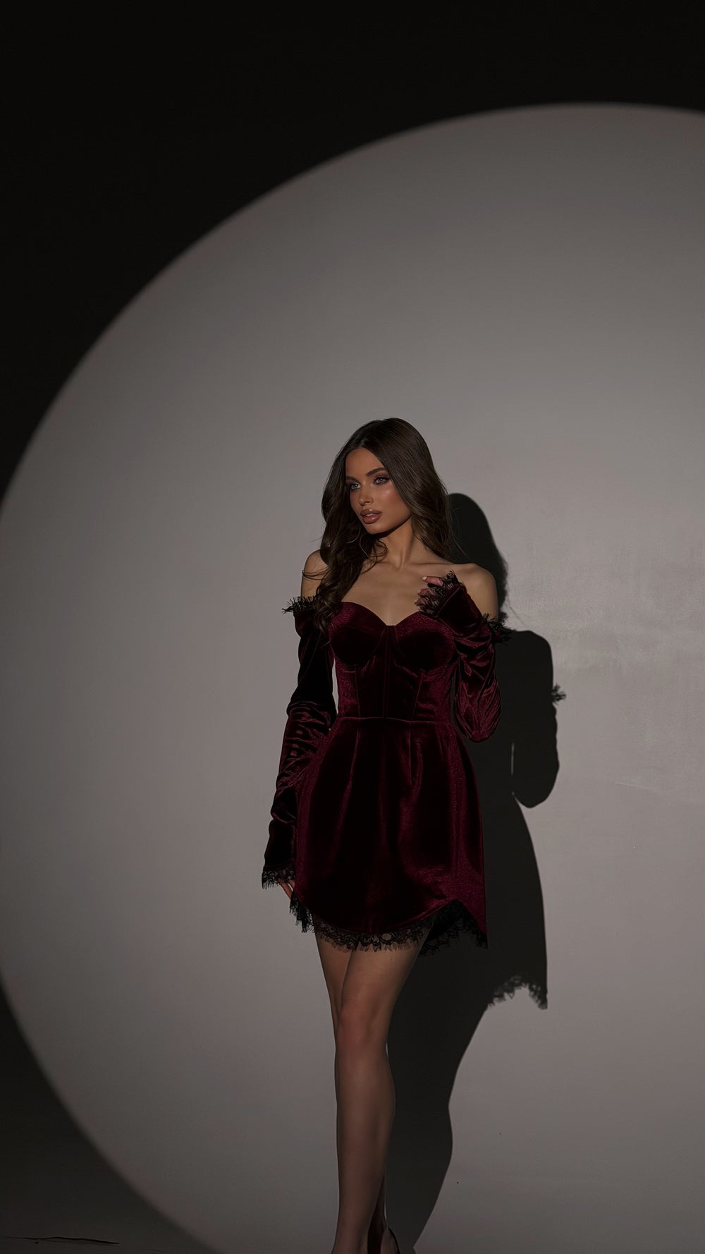 Peony Velvet Marsala Dress