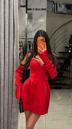 Сукня Півонія Атлас Червоний 