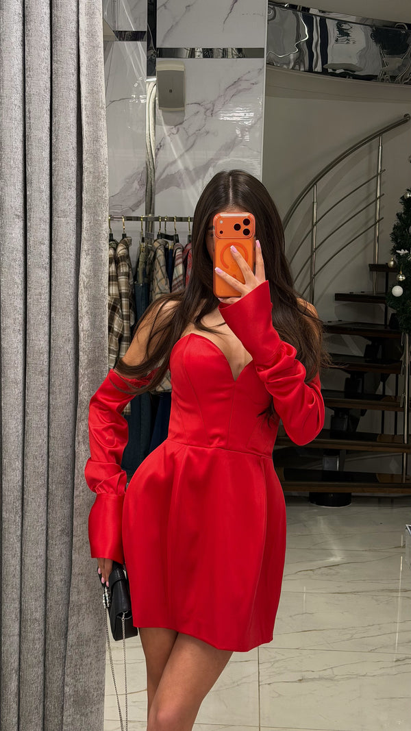 Сукня Півонія Атлас Червоний 