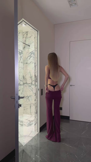 Three-piece suit made of fleece Burgundy