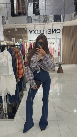 Shirt Plaid Foulard Blue